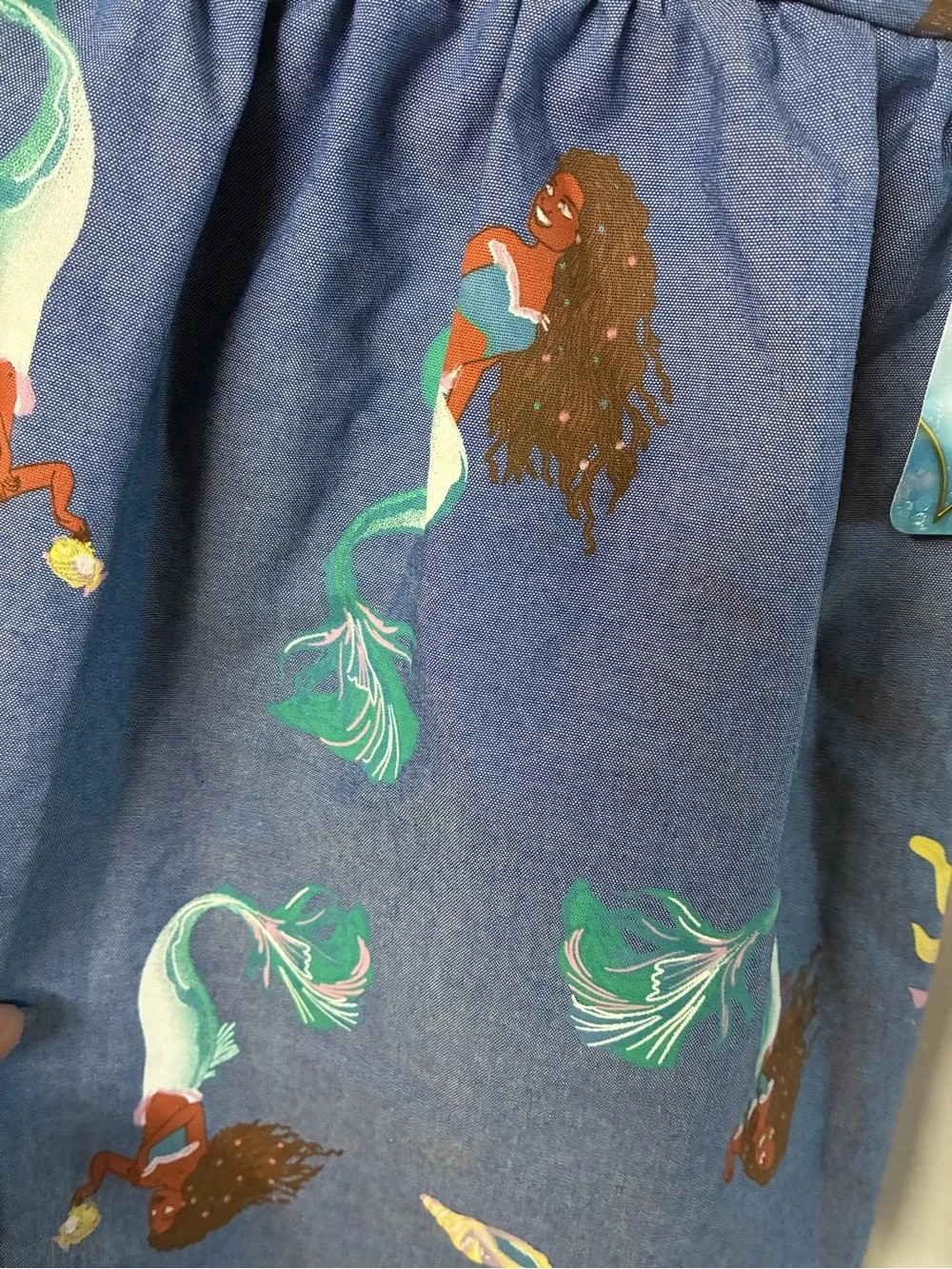 Disney Blue Mermaid Print Flutter Sleeve Dress
